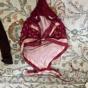 Elegant Burgundy Lace Lingerie Set
